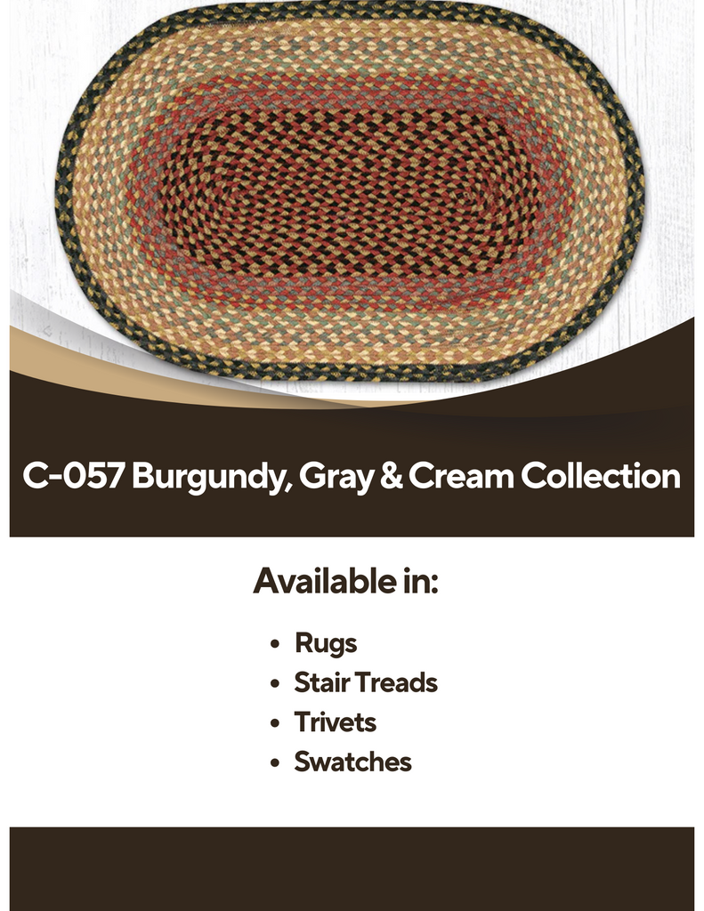 C-057 Burgundy, Gray & Cream