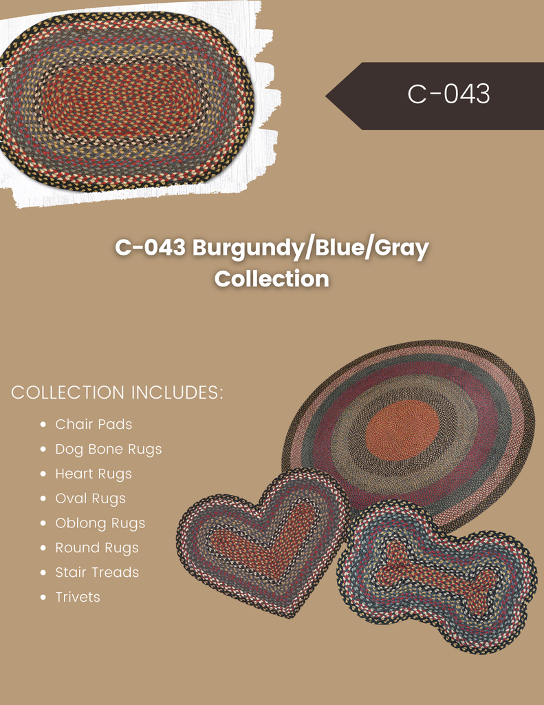 C-043 Burgundy/Blue/Gray