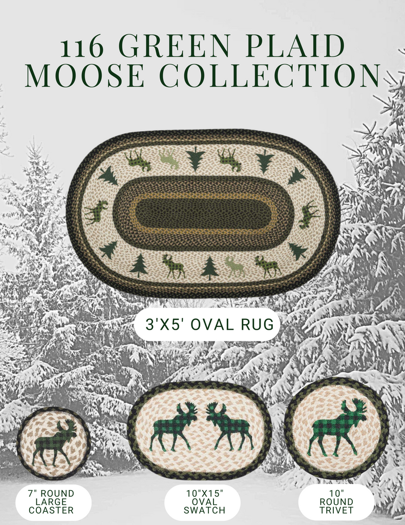 116 Green Plaid Moose
