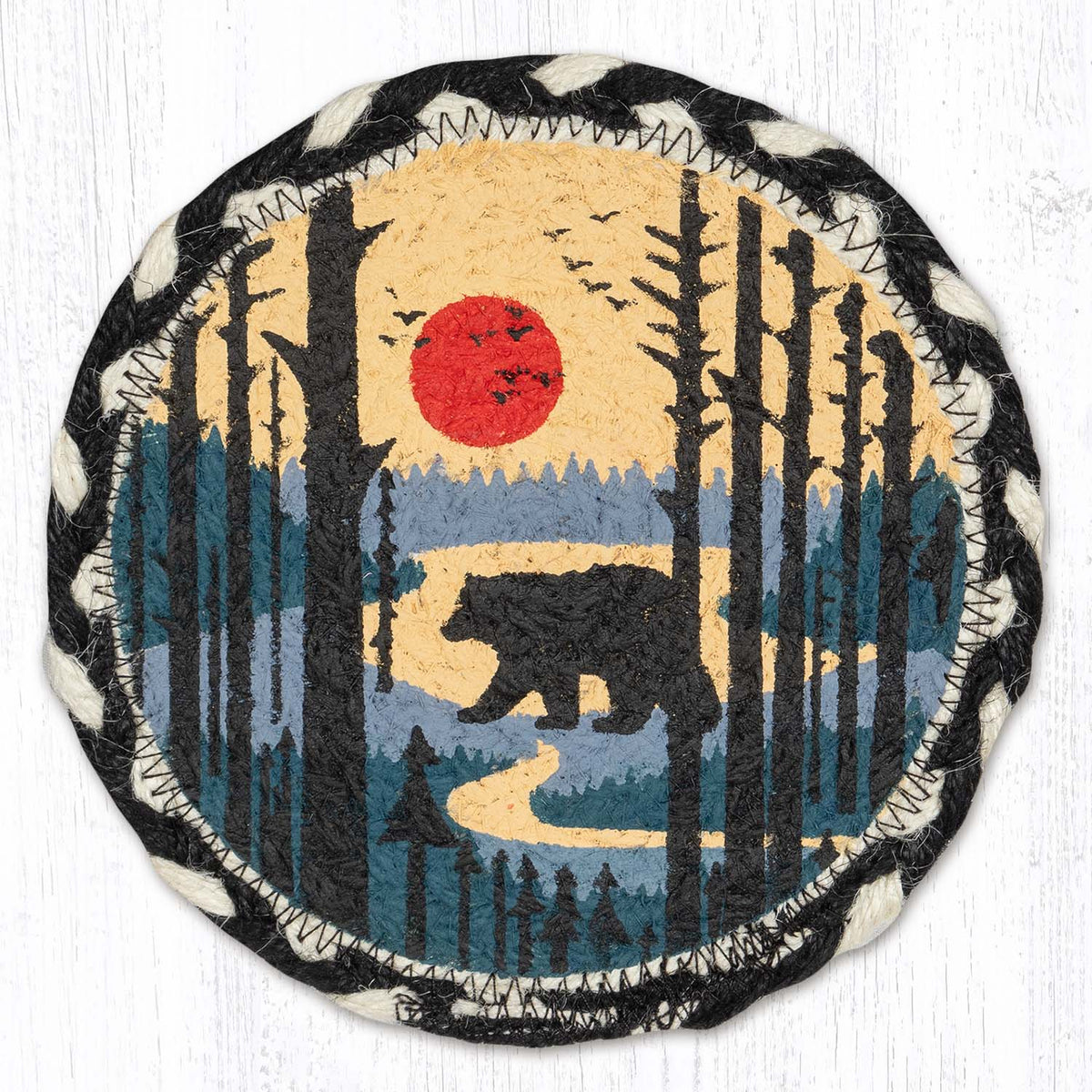 LC-430 Bear Scene Large Coaster – Earth Rugs