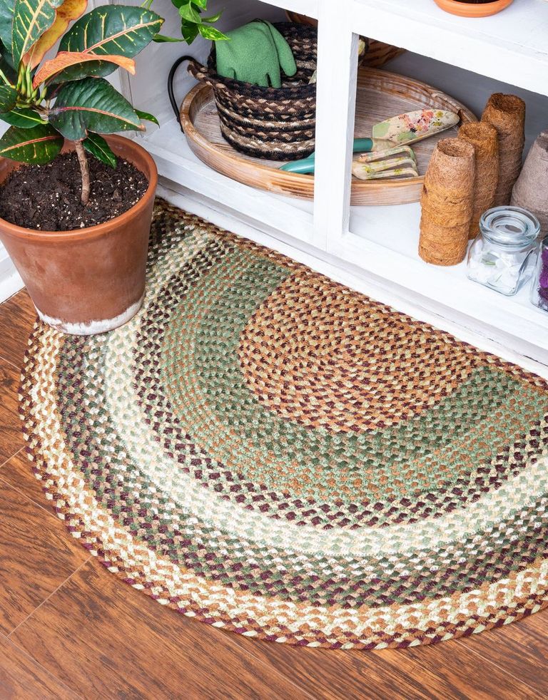 C-413 Buttermilk/Cranberry Braided Rug – Earth Rugs