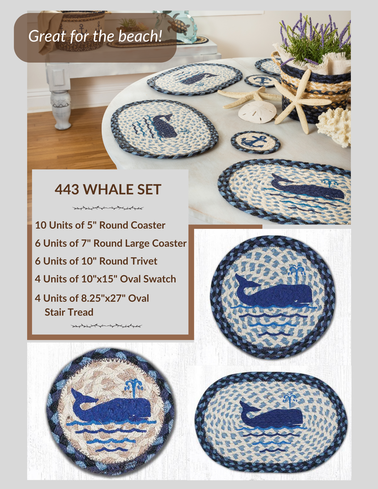 443 Whale Set – Earth Rugs