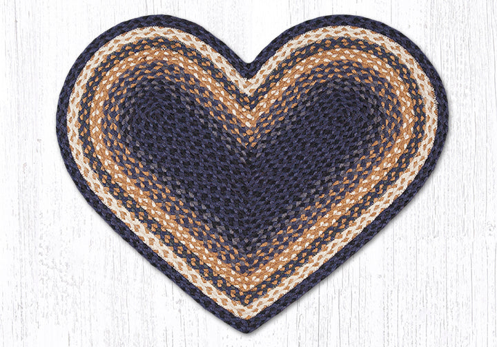 C-079 Light & Dark Blue/Mustard Braided Rug