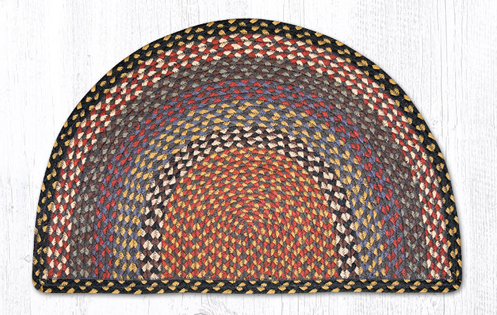 C-043 Burgundy/Blue/Gray Braided Rug