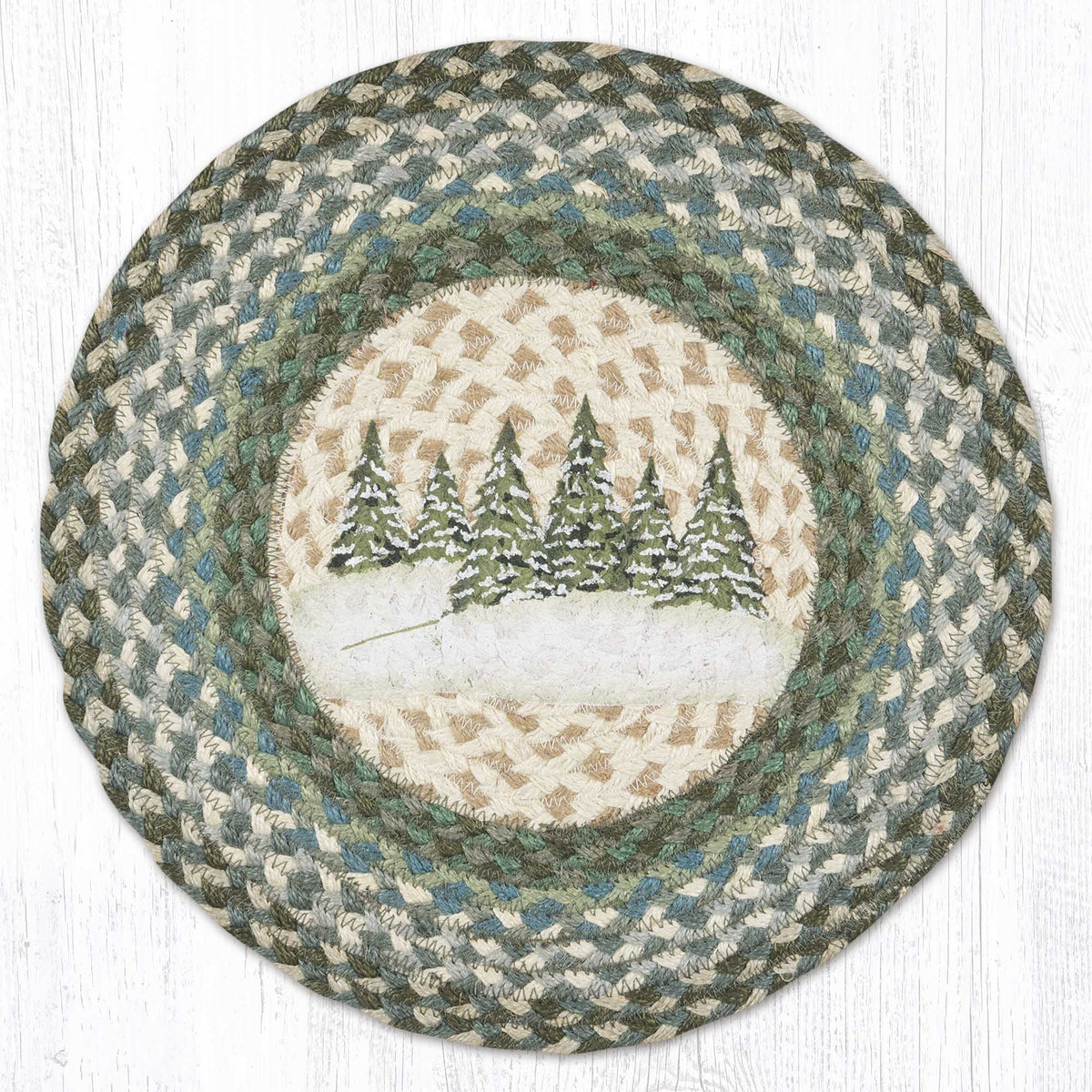 CH-419 Holiday Village Trees Chair Pad – Earth Rugs